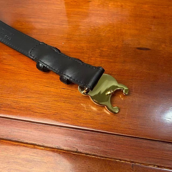 Celine Triomphe Belt Black & Gold Size 85 Classic Designer - Picture 5 of 6